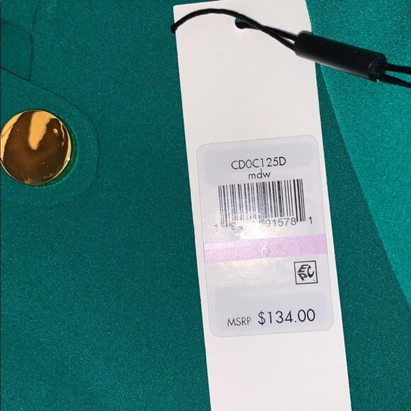 🆕Calvin Klein Button Shoulder Scuba Green Dress - Picture 3 of 4